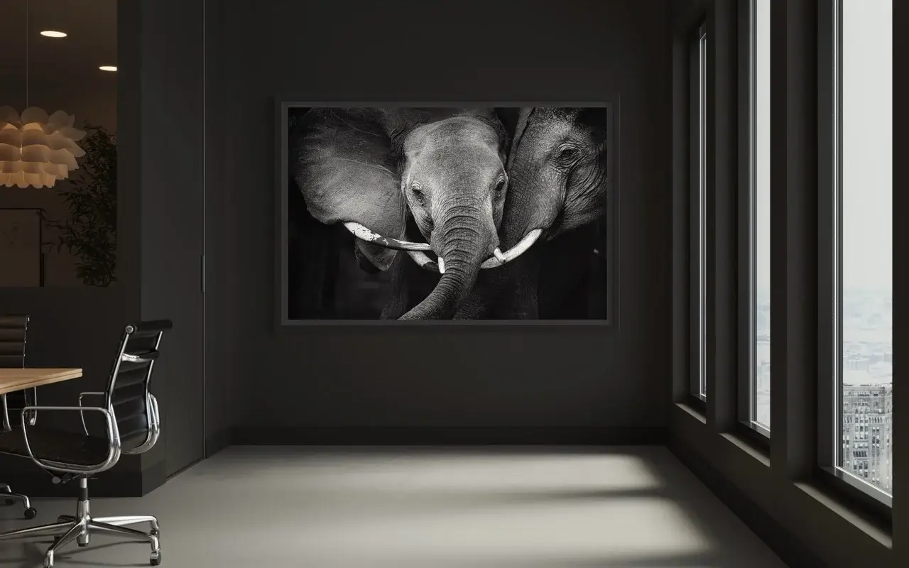 Photographie animalière d'un éléphant en situation